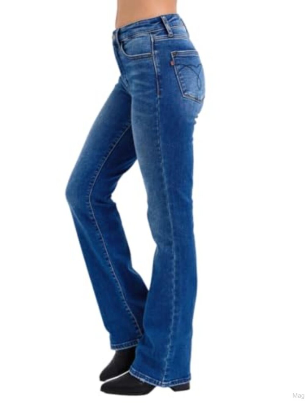 Mid Rise Bootcut Jeans with Thermal Lining Stretchable